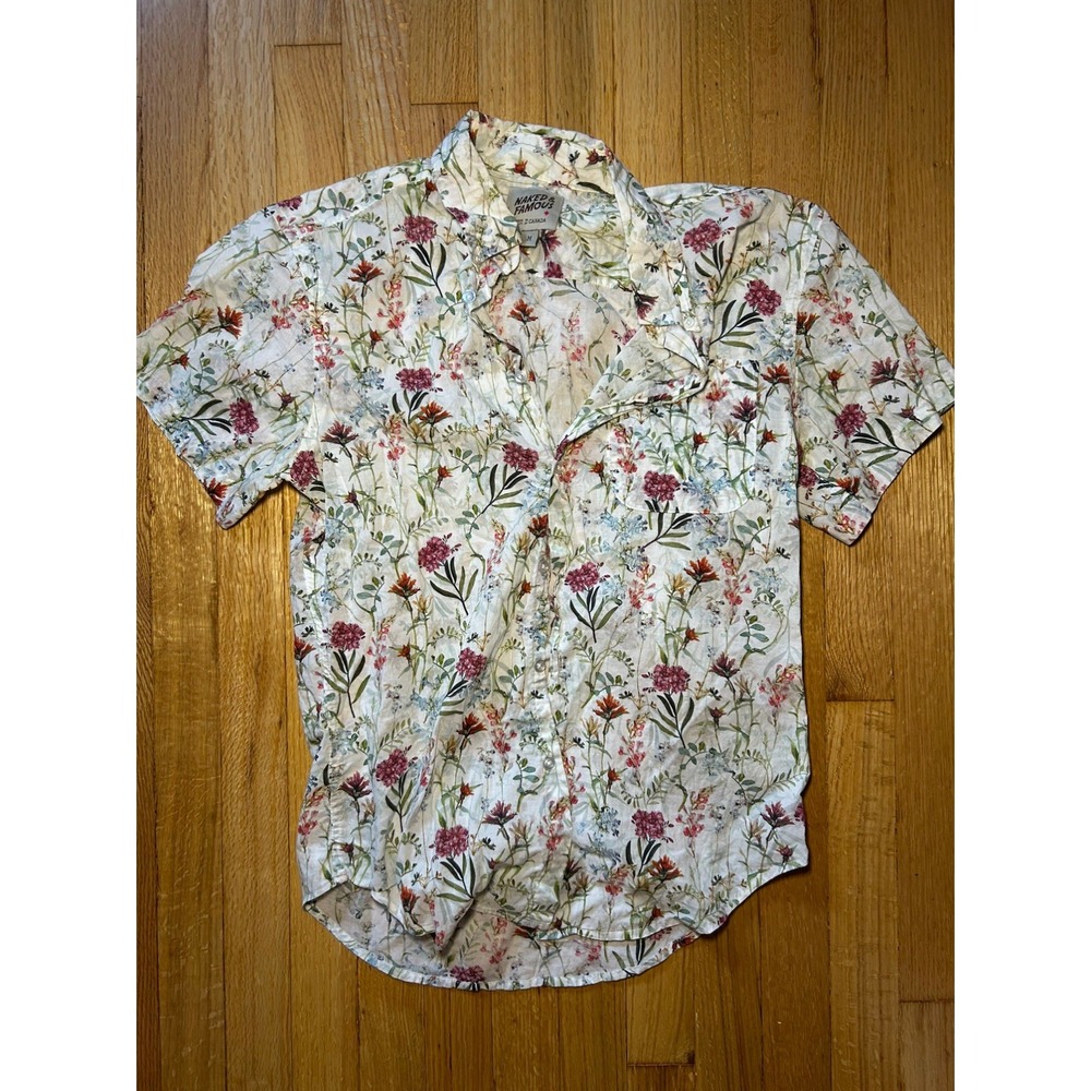 Naked & Famous Small Floral Button Down Shirt Mens